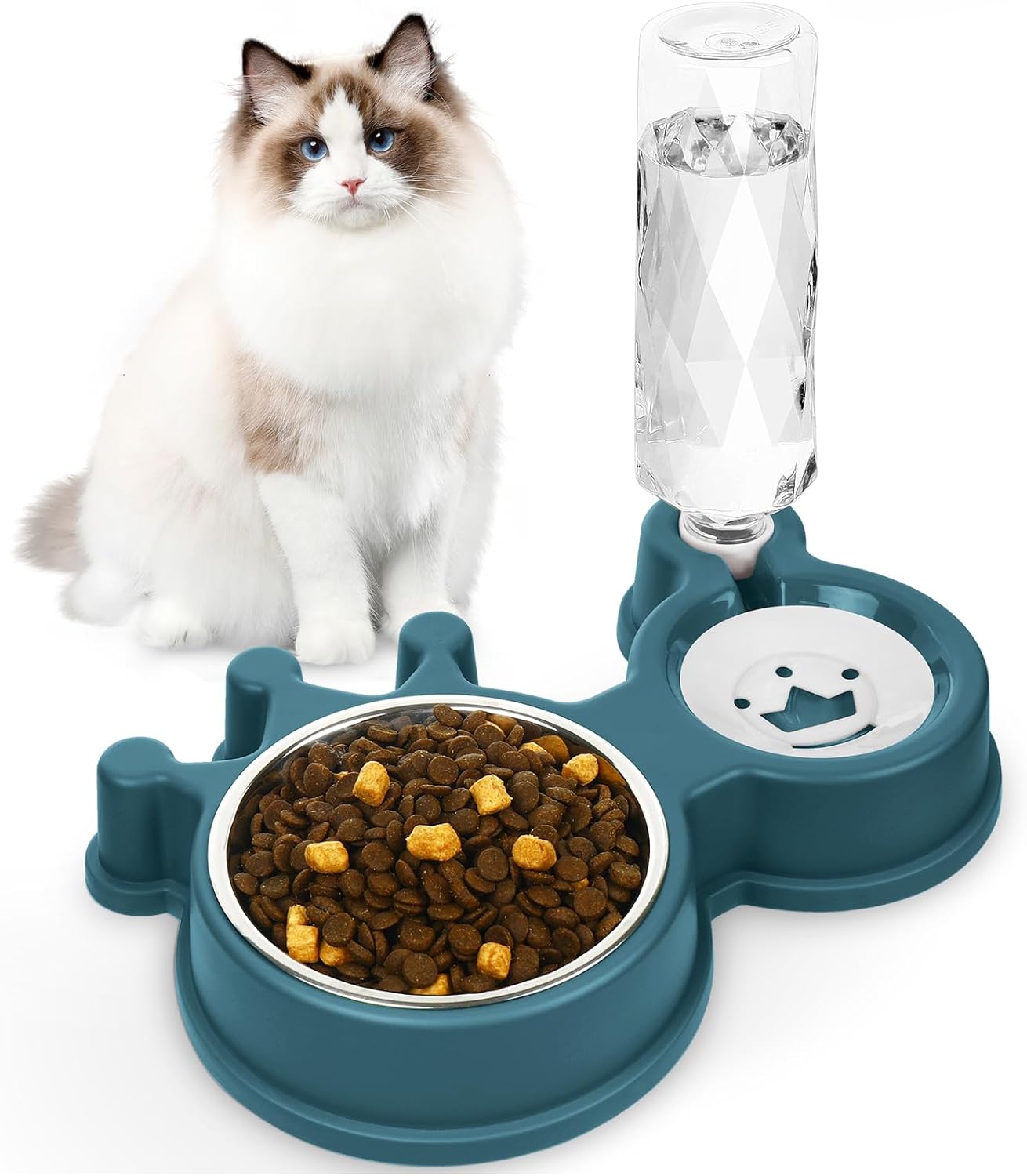 Cat Bowls, Dog Food and Water Bowl Set with Water Dispenser for Cats and Small Dogs