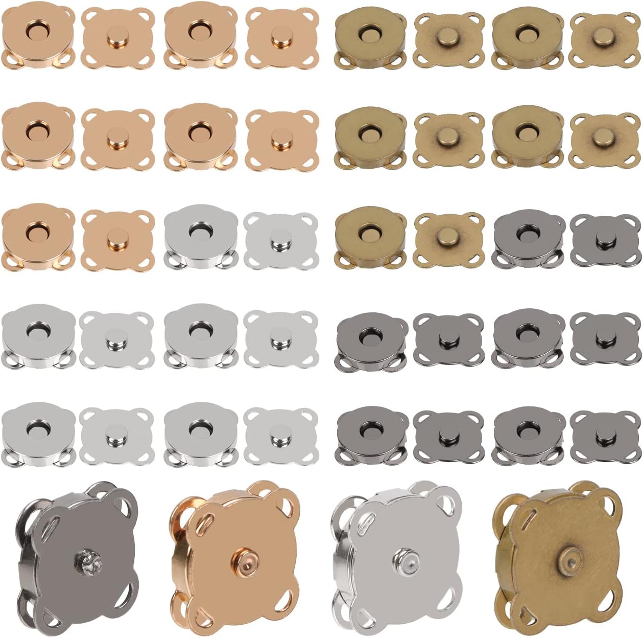 70 Bottoni Magnetici 14 Mm - 5 Colori Per Vestiti, Borse, Artigianato - Foto 9