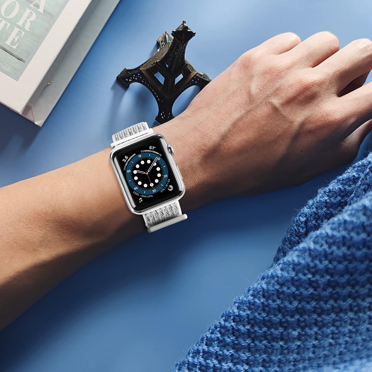 JuQBanke Sport Loop Band Compatible with Apple Watch Band 38mm 40mm 41mm 42mm 44mm 45mm iWatch Series 7 6 5 SE 4 3 2 1 Strap Nylon Weave Women Men Stretchy Elastic Braided Replace Wristband Breathable : Cell Phones & Accessories