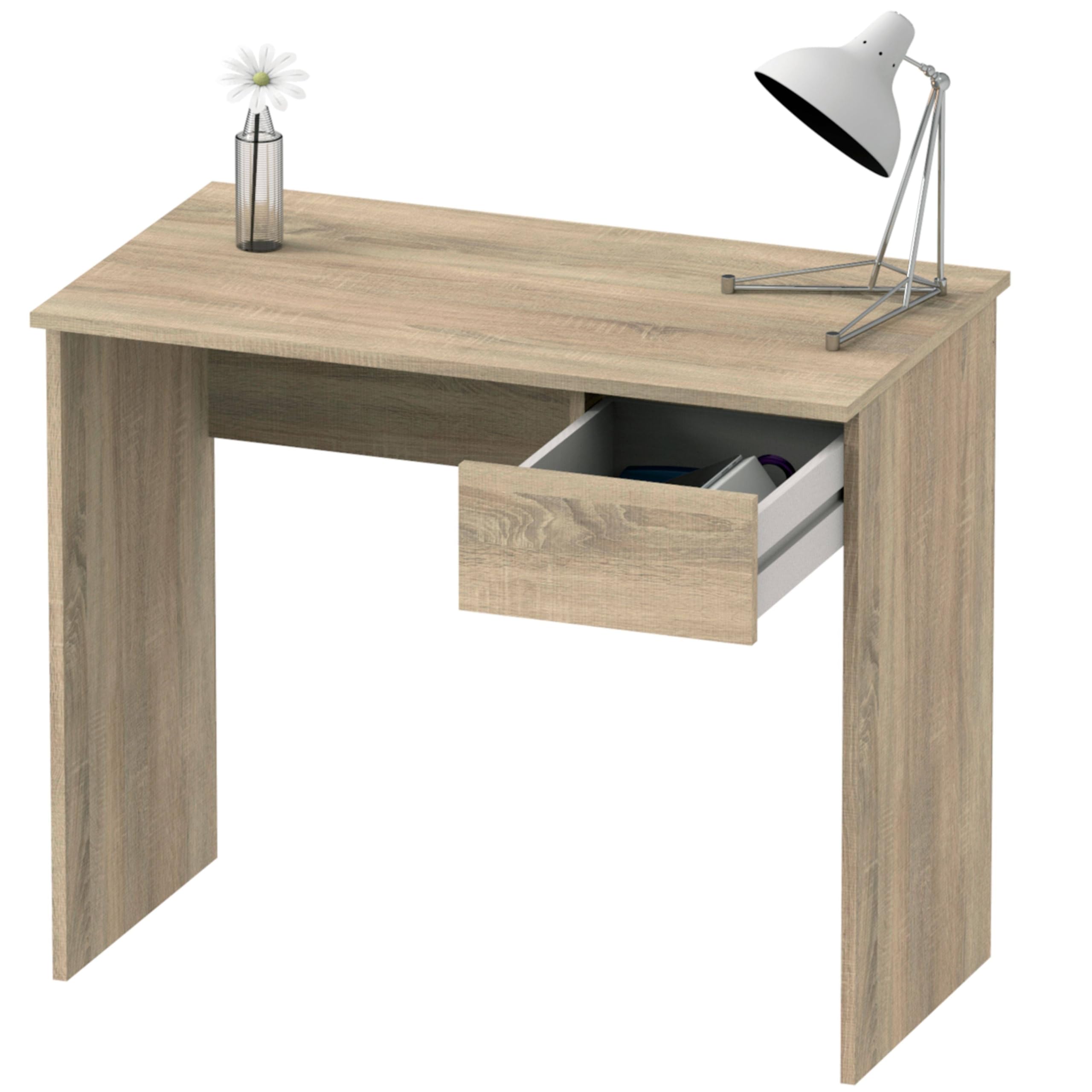 Escritorio con Cajón Turín Estilo Juvenil en Color Roble Cambrian de Melamina 90x75x50 cm