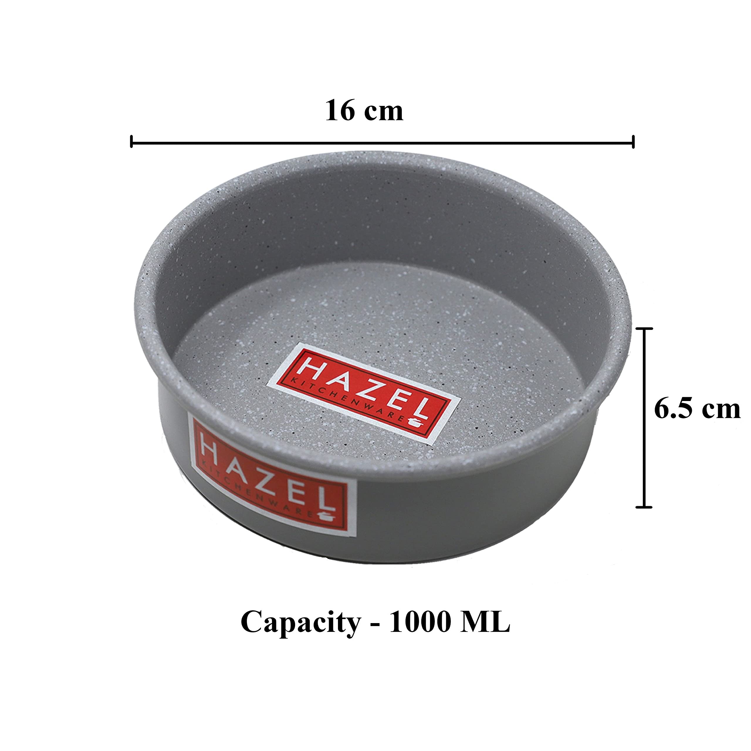 HAZEL Non Stick Cake Mould | Aluminium Cake Moulds for Baking | Round Shape Cake Tin | Diameter Size - 6 Inches, Depth - 2.5 Inch, Grey 3