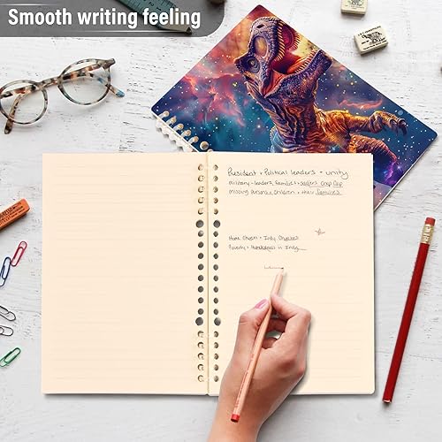 Miniatura 4 de UMIRIKO Dinosaur T-rex Galaxy Spiral Notebook Journal College Ruled Notebook 8.3"x5.7" Journal with 60 Lined Pages A5 Spiral Notebooks for Women Men