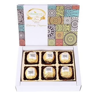 Jaiccha Ghasitaram Channa Laddoos 6pcs|Gift for Diwali Gifts,Holi,Rakhi,Valentine,Christmas,Birthday,Anniversary,Her,Him|