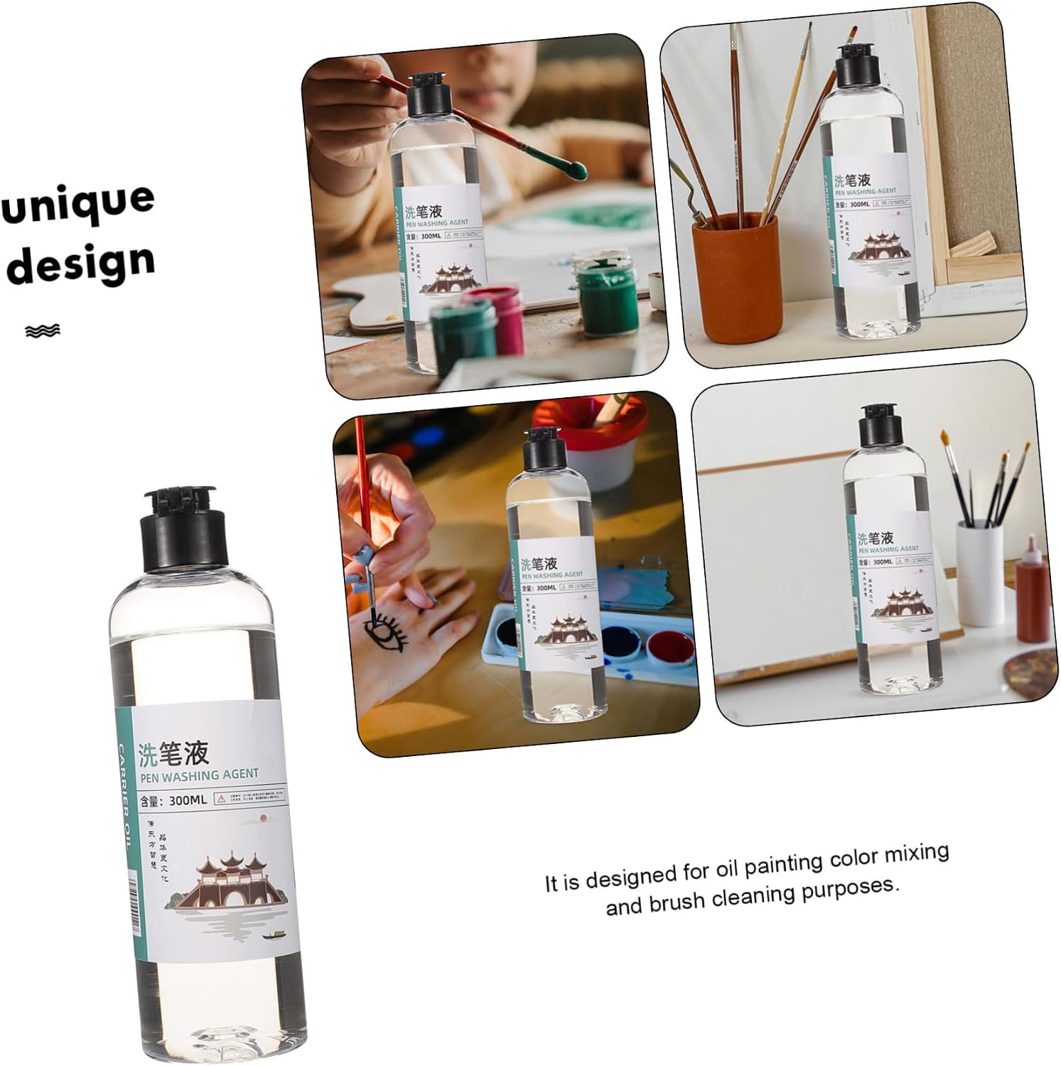 Paint Brush Cleaner Liquid for Oil and Acrylic Paints Brush Cleaning for Artists Effectively Removes Residue