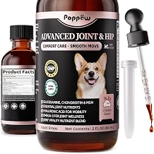 Joint Supplement for Dogs - 10 in 1 Hip and Joint Supplement Drops with Hyaluronic Acid, Liquid Glucosamine for Dogs with Chondroitin, MSM & Omega 3-2 FL.Oz - for All Breeds & Sizes | with Hyaluronic Acid, Liquid Glucosamine for Dogs with Chondroitin, MSM & Omega 3-2 FL.Oz - for All Breeds & Sizes