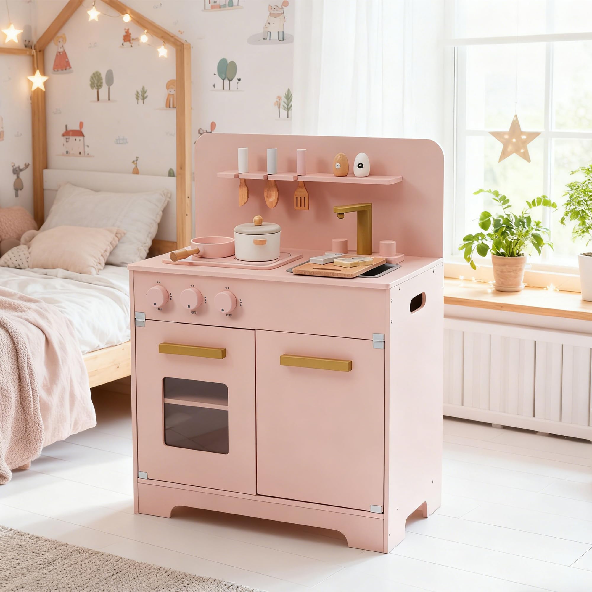 Amazon | [食品衛生法適合検査済] OSJ おままごとキッチン 木製 組立式