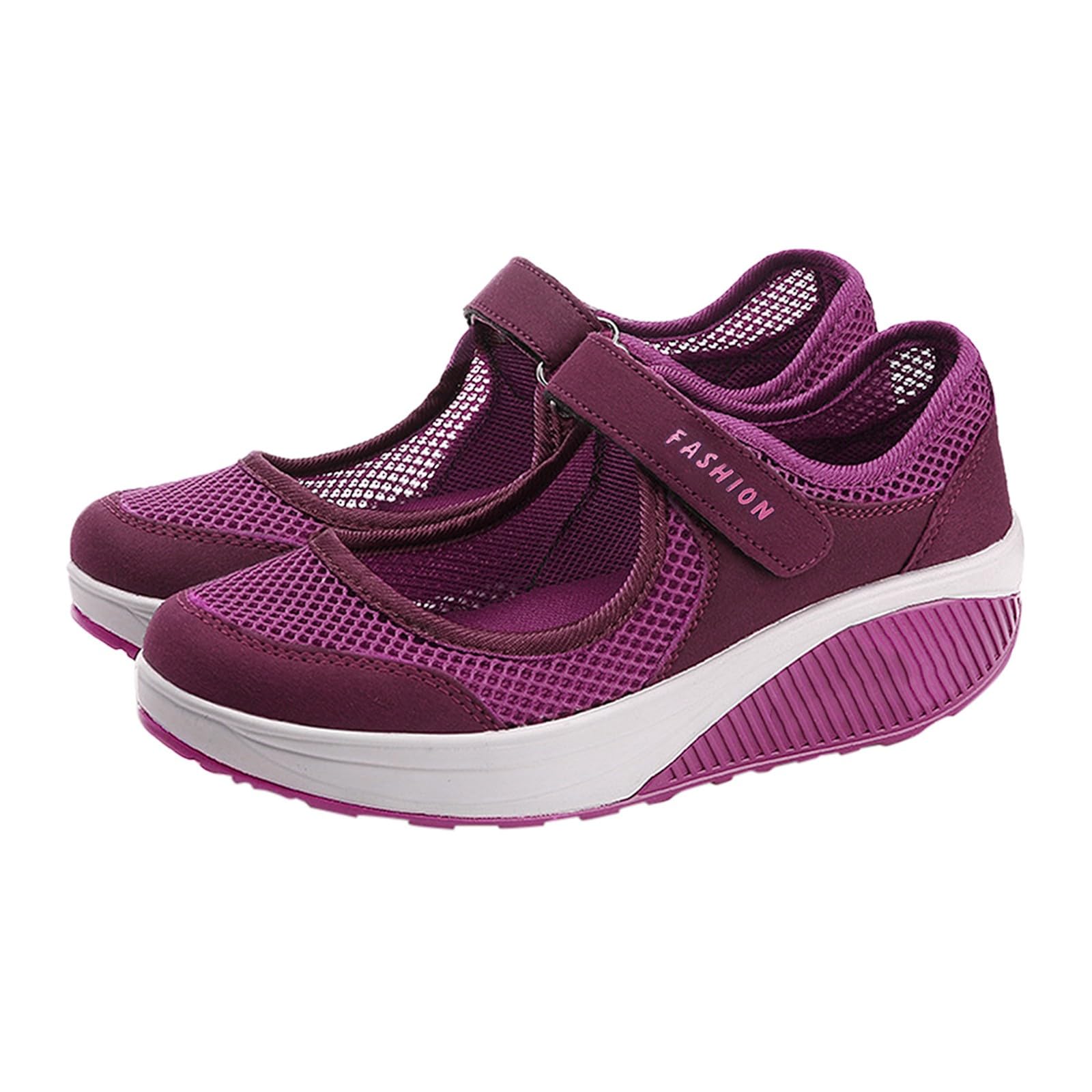 Zapatillas Mary Jane de malla para mujer, con plataforma y