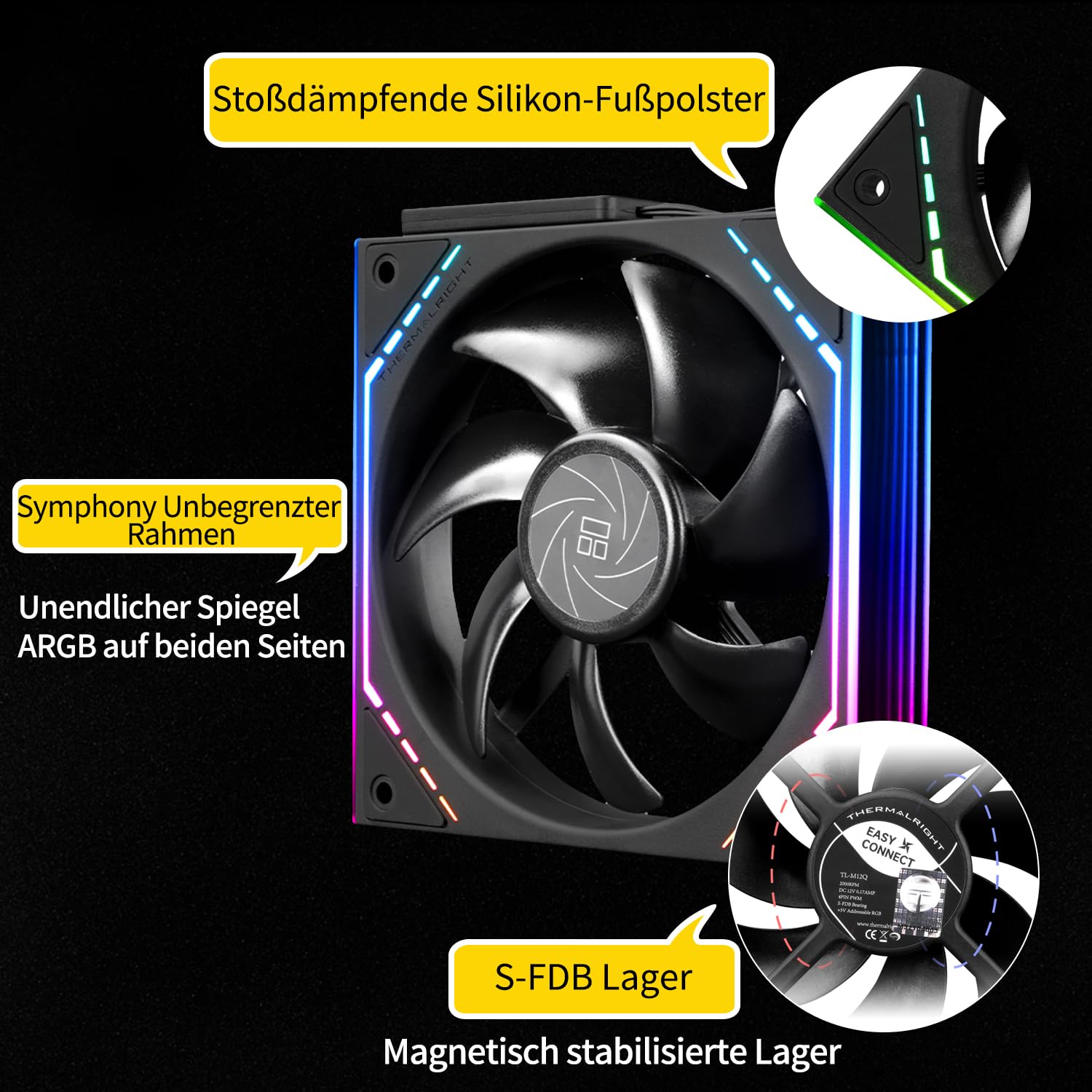 Ventilador CPU Thermalright TL-C12C X3 de 120mm, Ventilador de Caja con