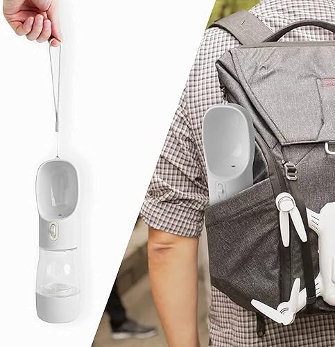 Miniatura 7 de Cappaw Botella de agua para perros para caminar dispensador de agua portátil para perros diseño multifuncional y desmontable paquete de alimentos