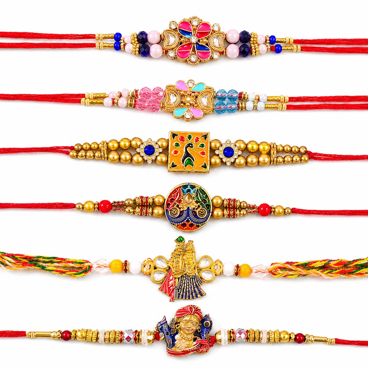 Peacock Colorful Feathers Designer Rakhi with Roli Pack - Rakhi for Brother, Bhaiya, Bhai-image-6