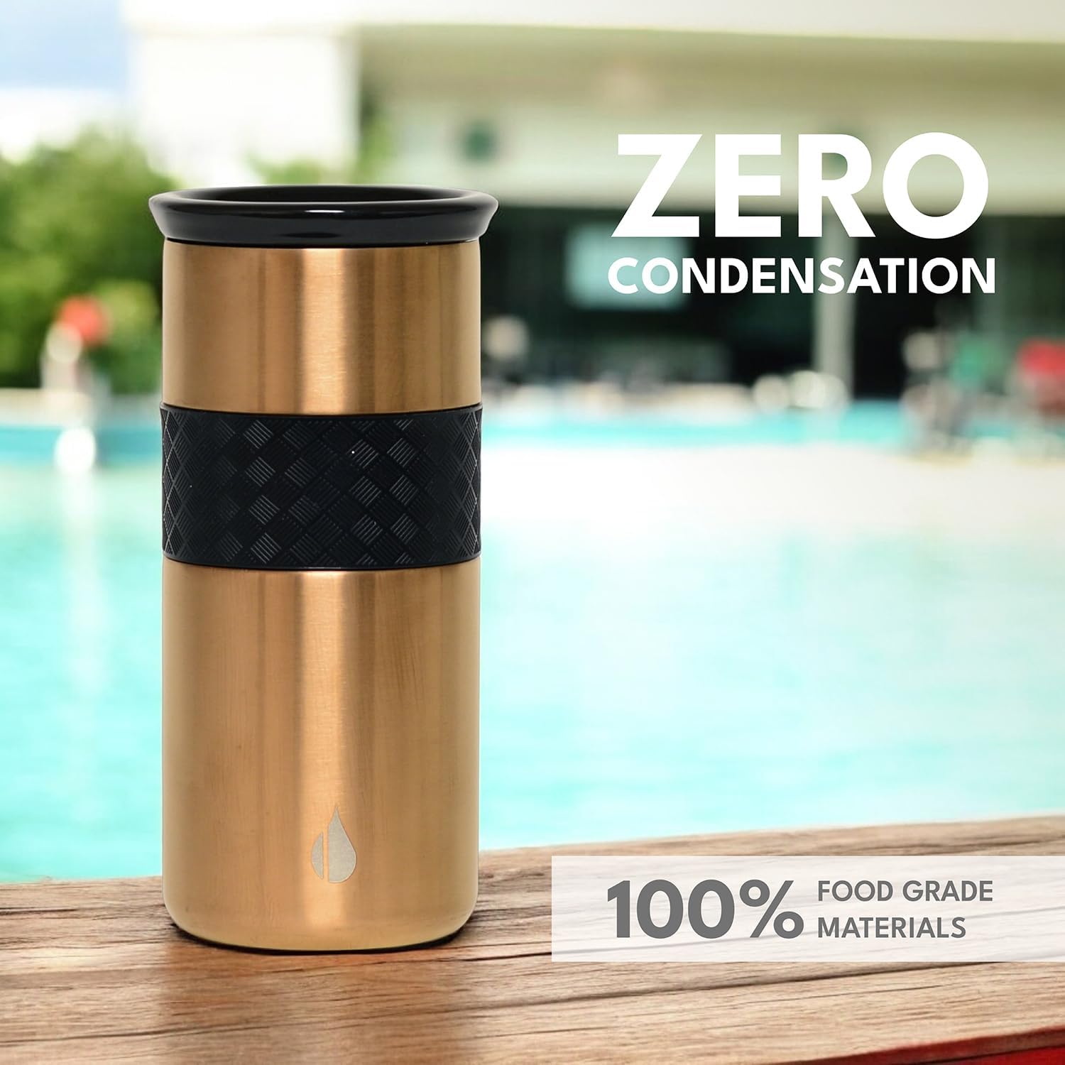 Elemental Artisan Insulated Tumbler, Triple Wall Coffee Travel Mug, Reusable Stainless Steel Coffee Tumbler with Ceramic Lid, Thermal Coffee Cups for Hot (6 Hrs) & Cold (18 Hrs), 16oz - Copper - Image 6