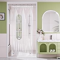 Vista 19 de AmazerBath Forro de cortina de ducha extra largo, forro de cortina de ducha transparente de 96 pulgadas de largo, 72 x 96 pulgadas, forro de cortina