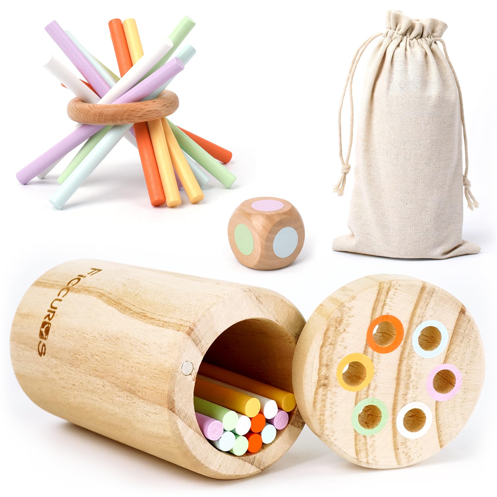 FICCURYS Montessori Toys for Toddlers 1-3,Fine Motor Skills Toys for Toddlers 1-3,Educational Toys for Baby 6-12 Months,Wo...