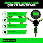 Rhino USA 4 Système d'inflation/déflation des pneus - Convient jusqu'à 155" Empattement - Ultra Rapide 4 Kit de tuyau gonflable pour camion, voiture, remorques & Motocycles - Gonfler ou déflamer simultanément en minutes