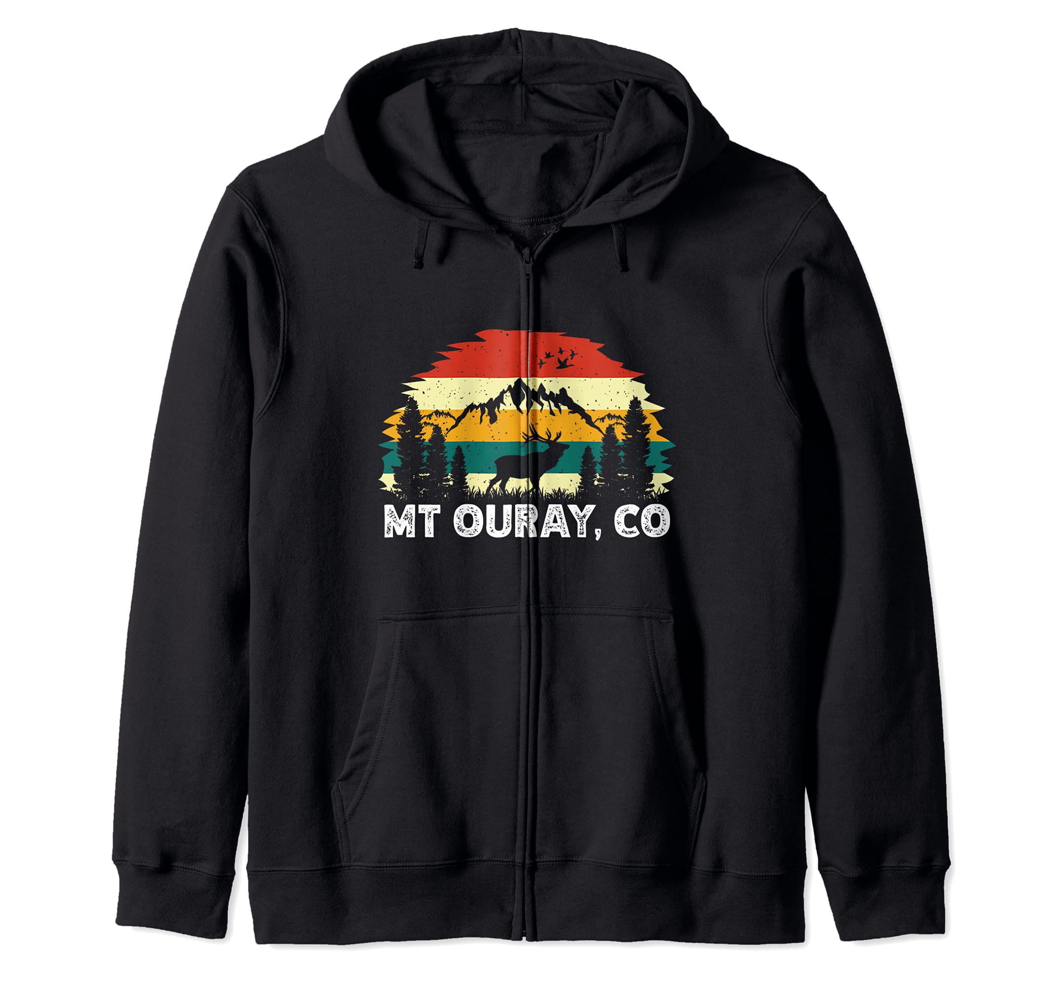 Mt Ouray, CO mountain hiking nature outdoor camping Zip Hoodie, Black, S