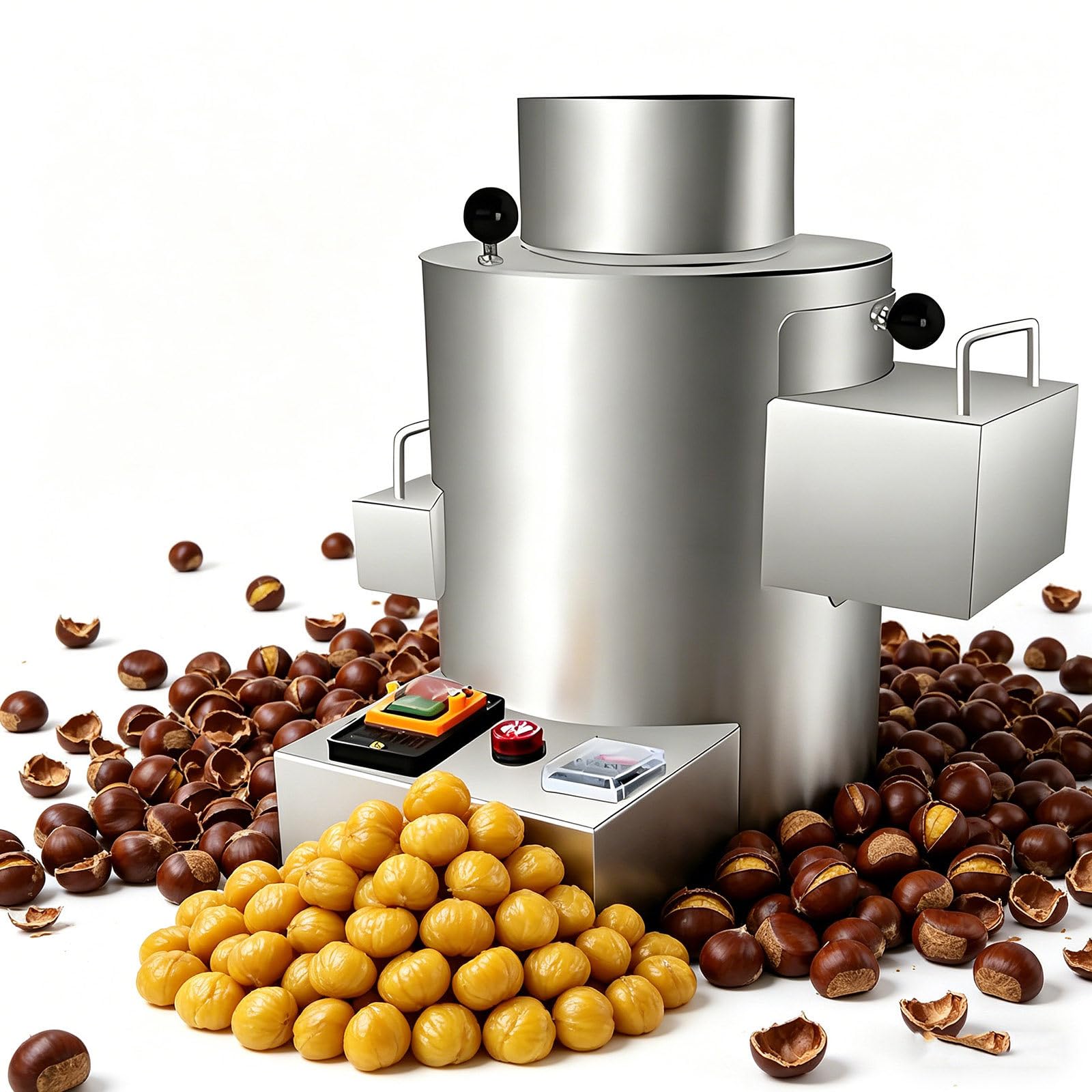 YXYLJOZ Electric Chestnut Sheller Commercial Chestnut Kernel Peeler 550W Automatic Nut Peeling Machine Chestnut Processing Equipment Tool with Alloy Steel Blades