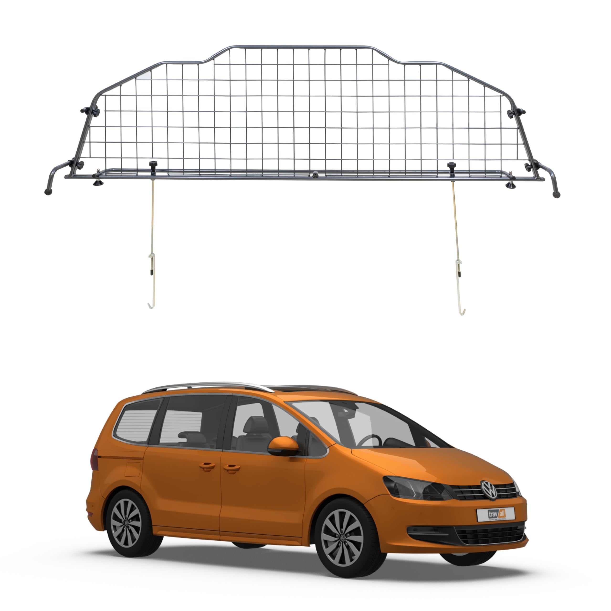 Travall Dog Guard compatible with SEAT Alhambra (2010-Current) Vehicle Specific Boot Guard Tailored Fit Luggage Pet Barrier Separator Heavy Duty Powder Coated Steel
