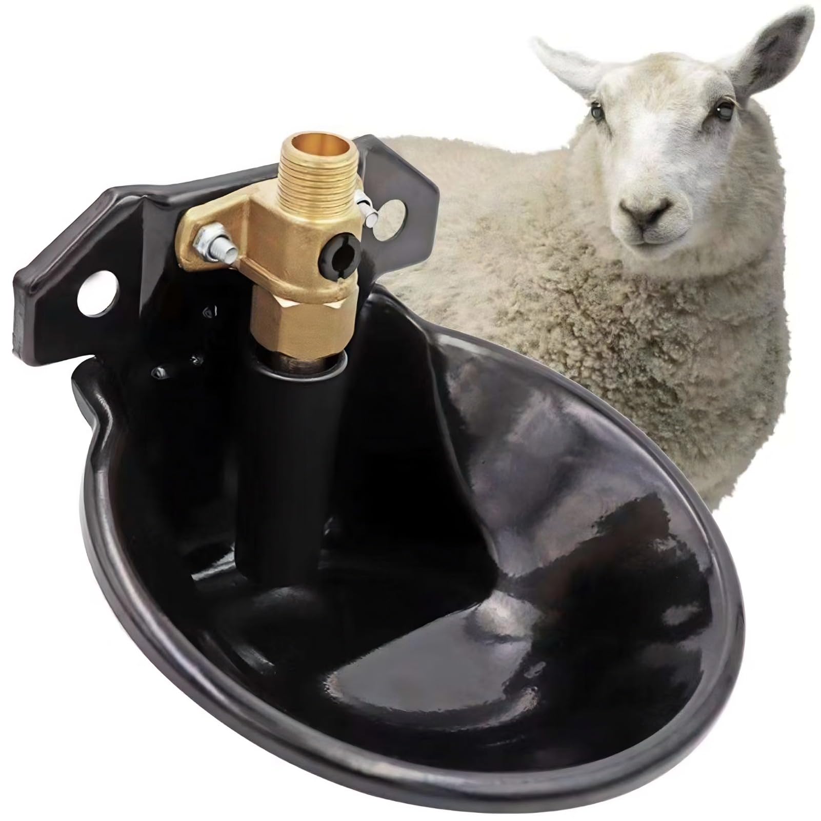 Abreuvoir Automatique pour Chevres, Moutons et Chevaux Robinet Tactile en Cuivre avec Bol d'eau en Acier Inoxydable Epais pour la Ferme et Le Betail (nan)