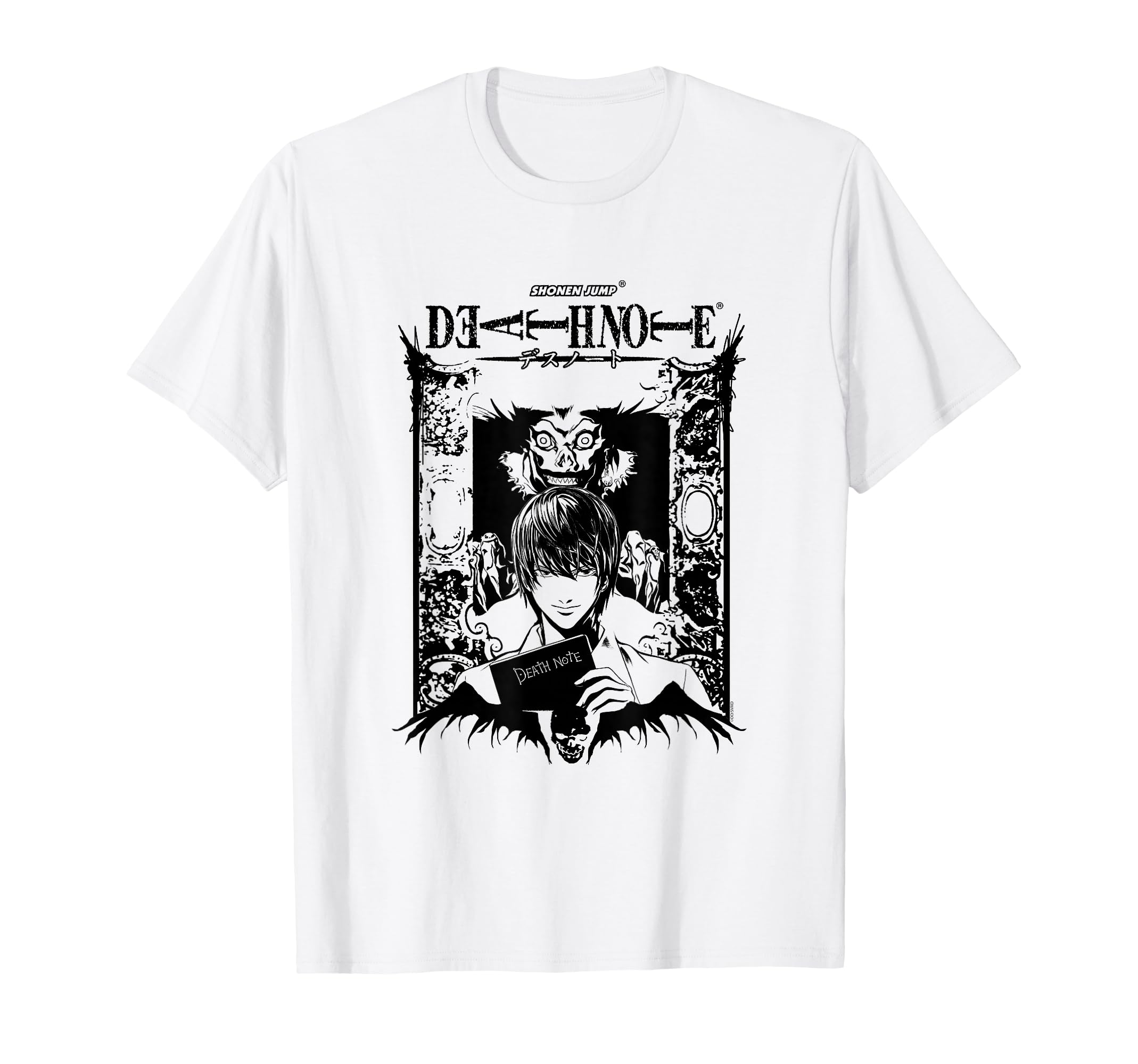 Light and Ryuk in Ornate Frame Anime T-Shirt
