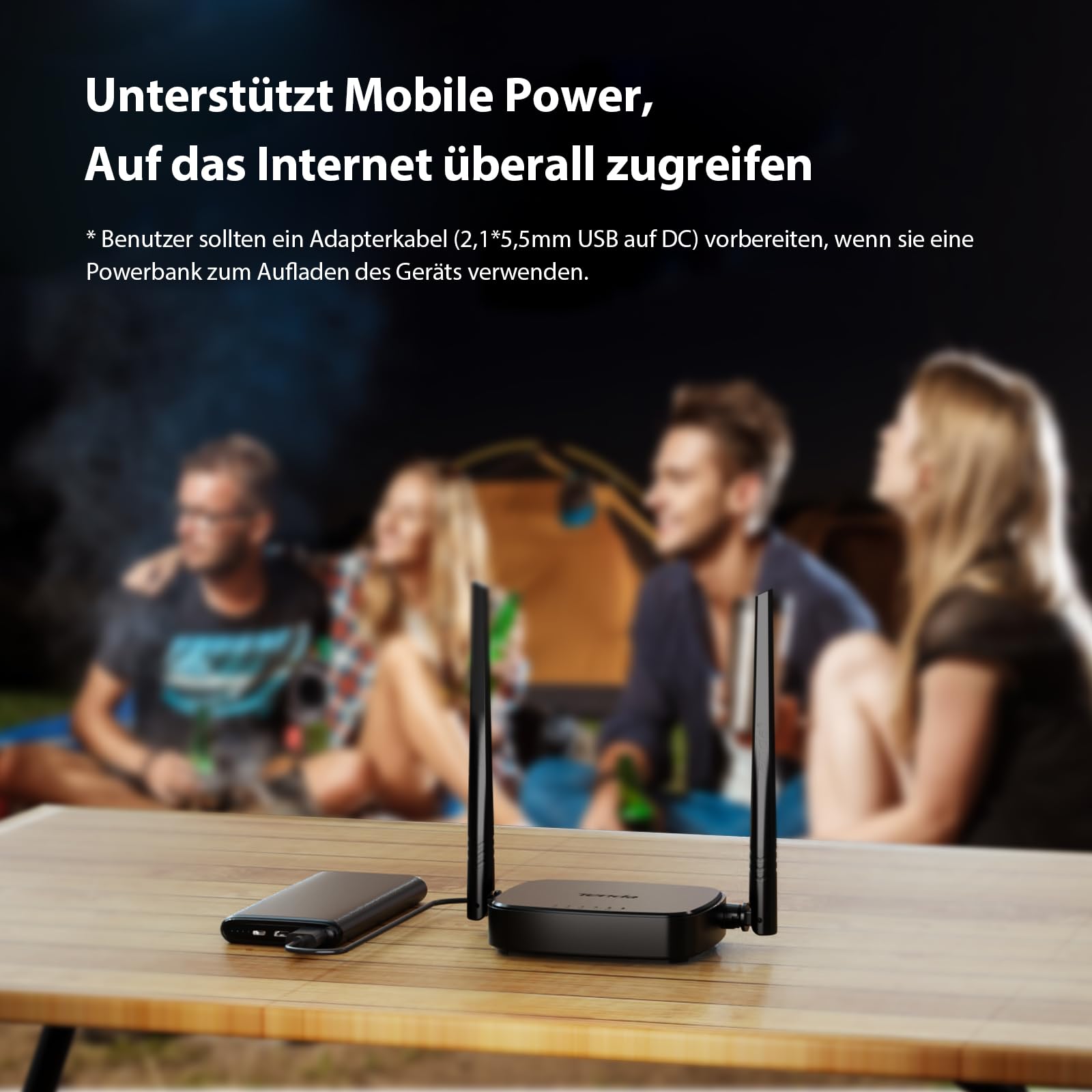 Tenda 4G03 Pro LTE Router, Mobiler WLAN Router SIM-Karte (4G Cat4 bis 150 Mbit/s, 300 Mbit/s 2.4GHz) USB-DC und LAN/WAN-Ports, Plug and Play, bis zu 32 Geräte, WiFi Router mit Gast Kindersicherung