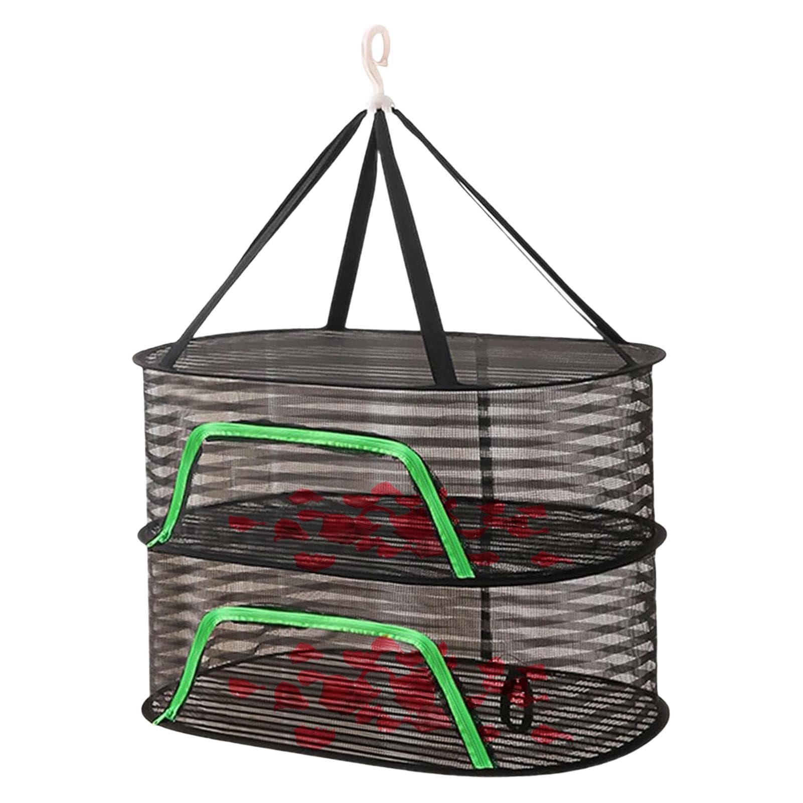 Xasbseulk Black Fish Drying Net | Folding Drying Fish Mesh | Meat Drying Rack Hangable, Mesh Drying Rack, Folding Clothes Drying Mesh For Fish, Vegetable