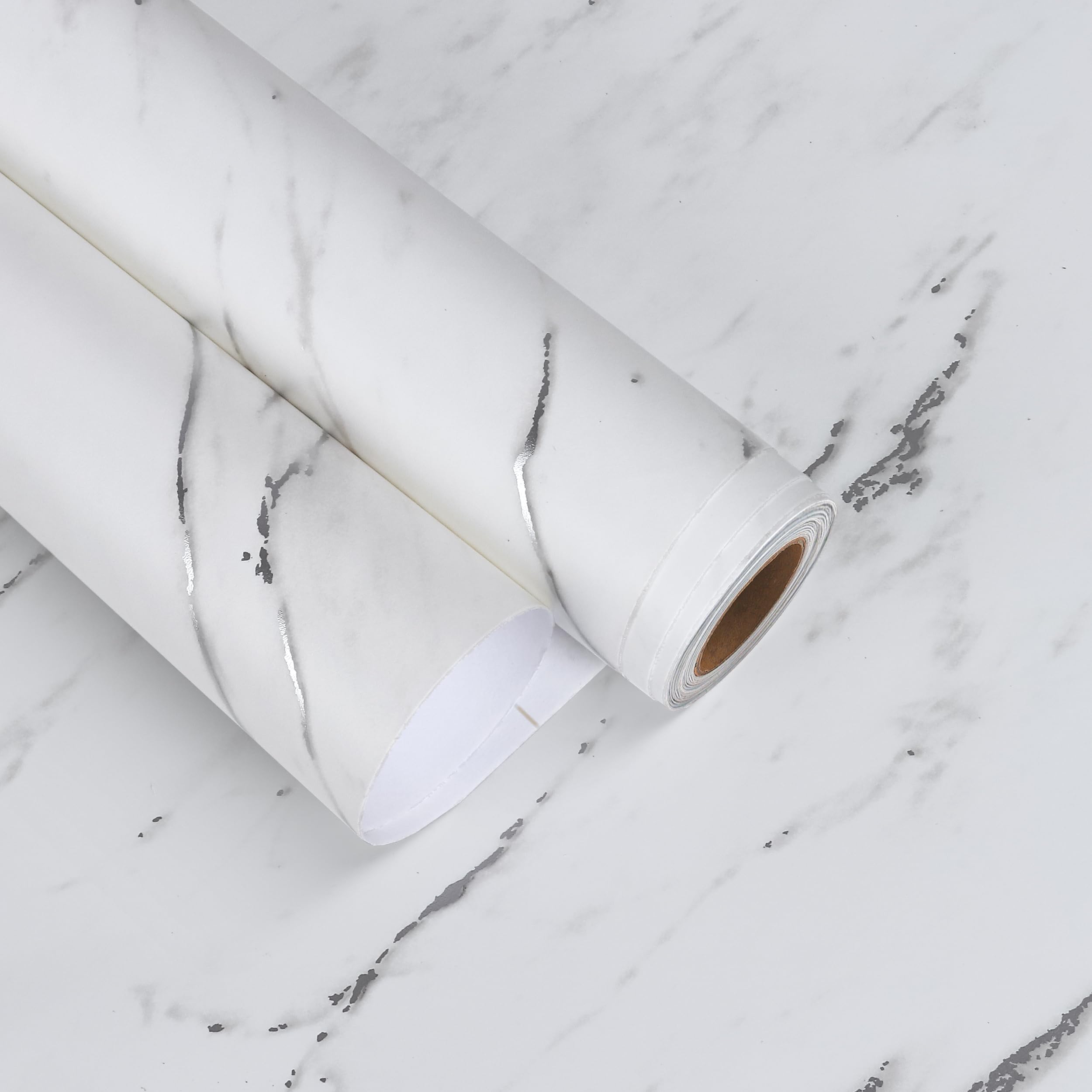 Papel de contacto de mármol impermeable adhesivo extraíble y grueso para muebles de cocina