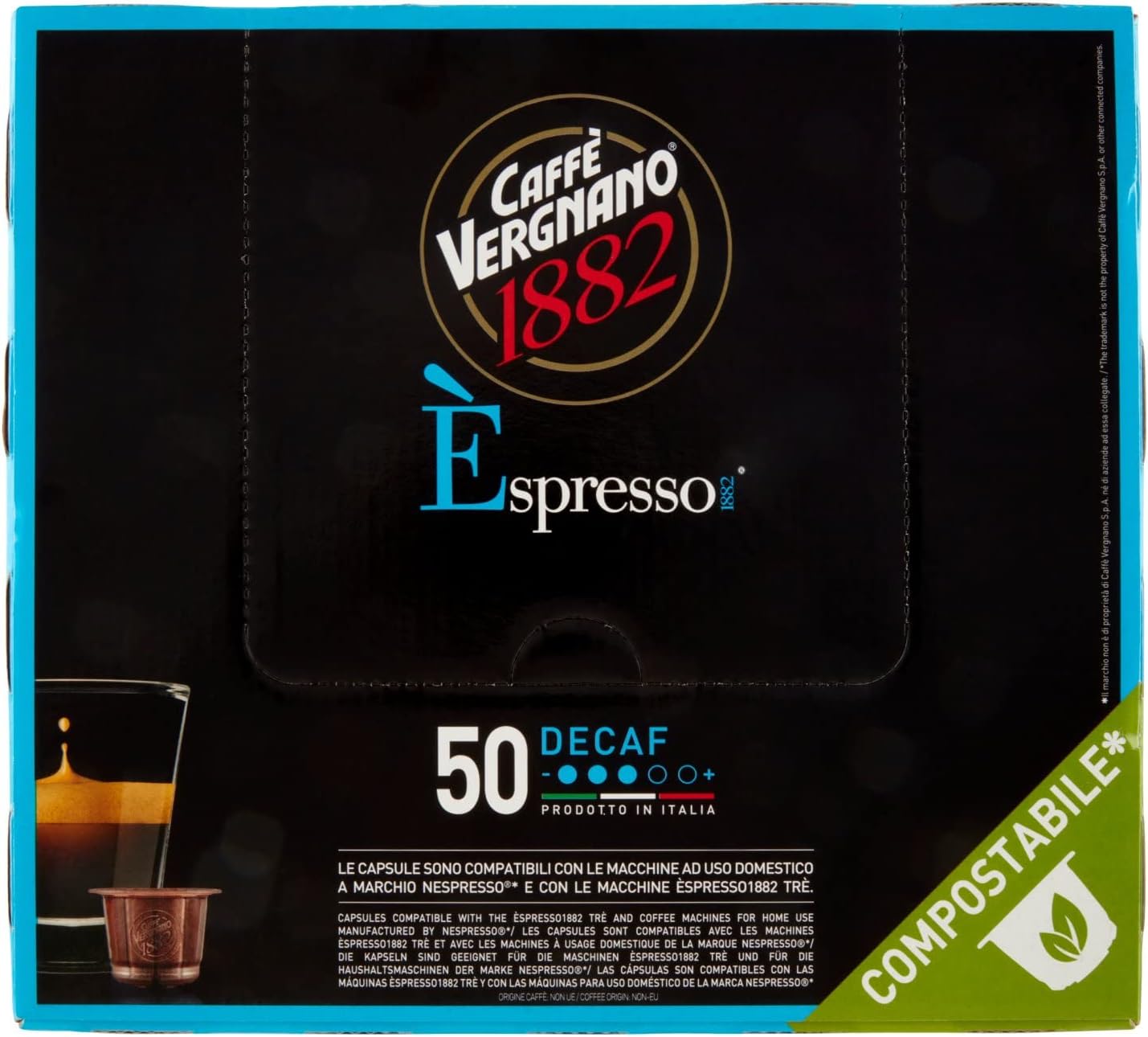 Caffè Vergnano 1882 Èspresso Decaffeinato, compostable Nespresso