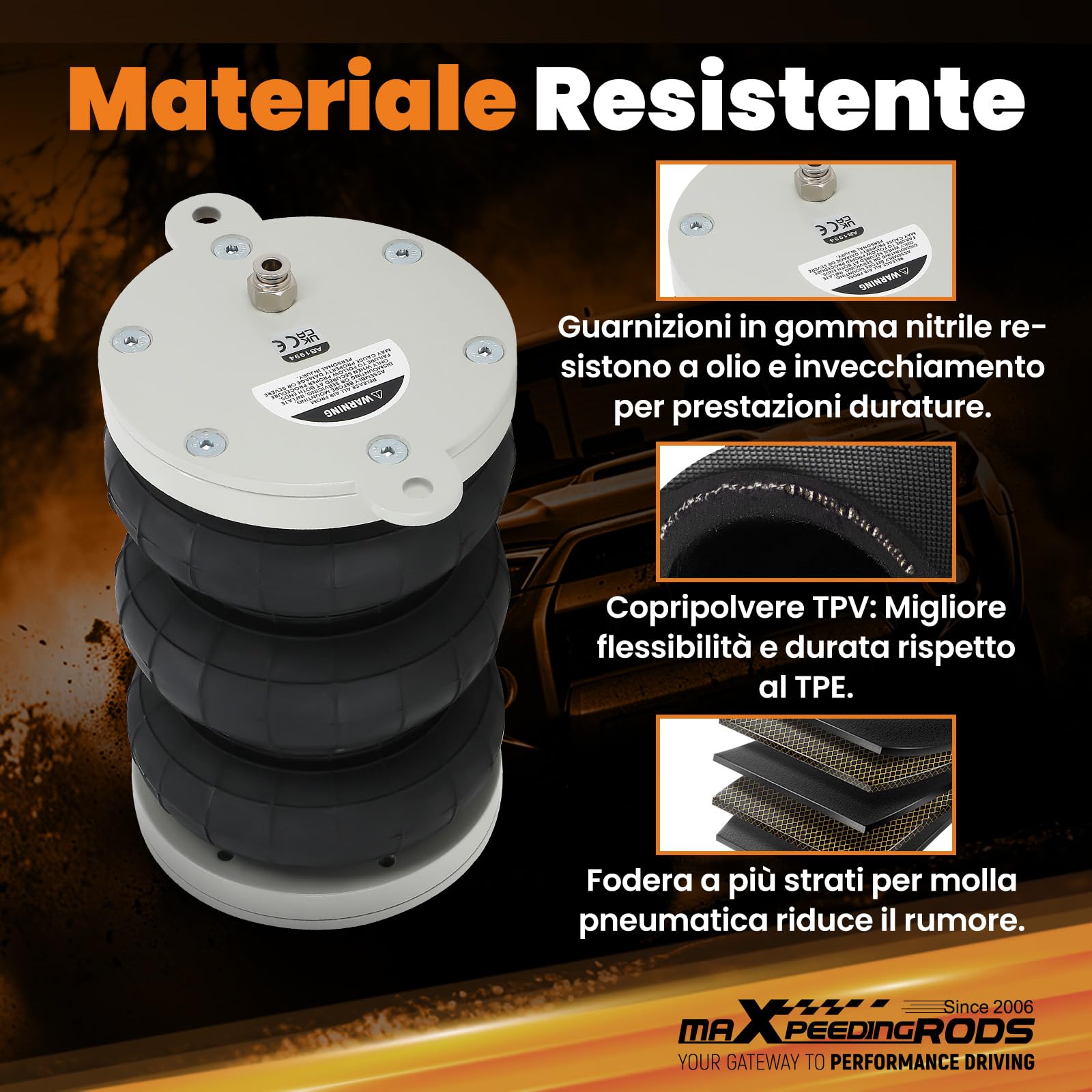 maXpeedingrods 2 sospensioni pneumatiche Z6 per Fiat Ducato 230/244/250 camper 1994