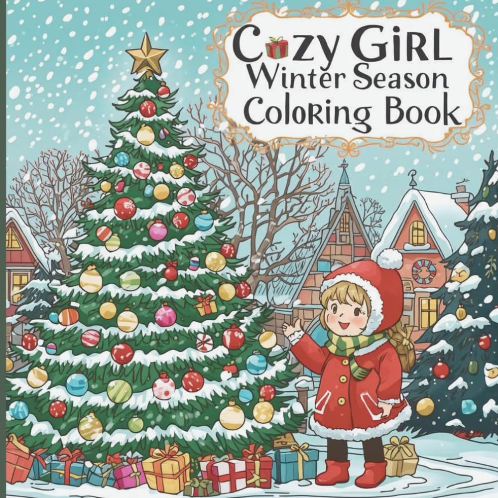 Cozy Girl Winter Season Coloring Book: Relaxing Winter and Christmas Coloring Pages for kids, Teens & Adults