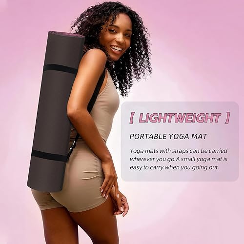 Miniatura 4 de Yoga Mat Non Slip, Anti-Tear 1/4 Thick TPE Yoga Mats for Women and Men, 72"x24" Exercise & Fitness Mat with Carrying Strap, Workout Mats for Yoga,