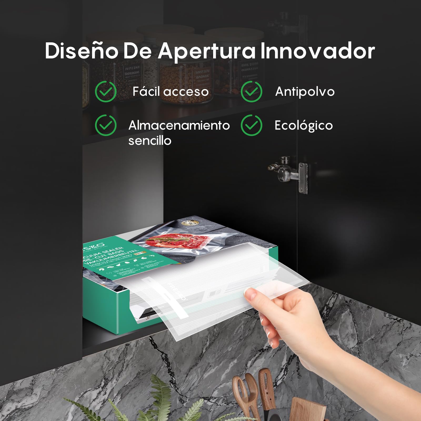 FRESKO Sacchetti Sottovuoto Alimenti 120pcs 20x30cm, Sacchetti per Sottovuoto Testurizzato di Grado Commerciale per Cottura Sottovuoto, Sacchetti Pretagliati Senza BPA e Approvati Dalla FDA