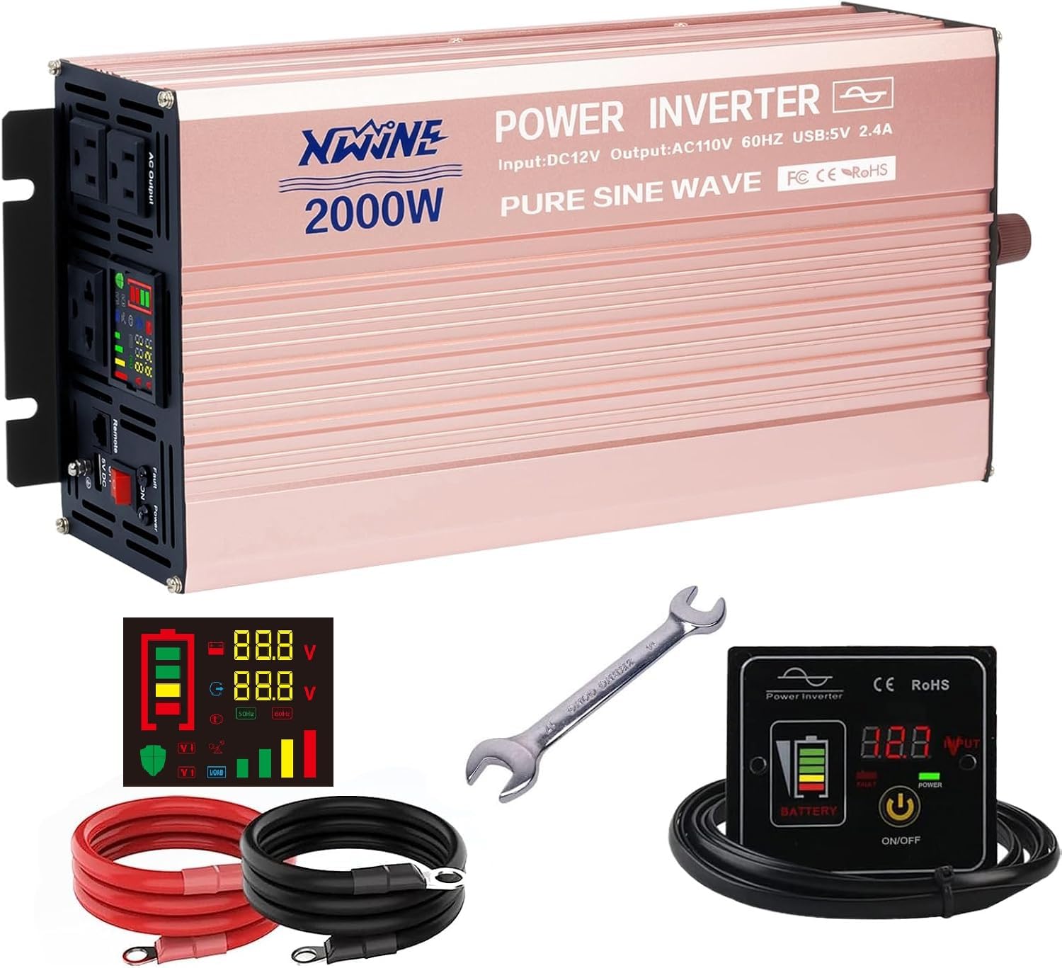 Amazon.co.jp: XWJNE 純正弦波インバーター 2000ワット パワー