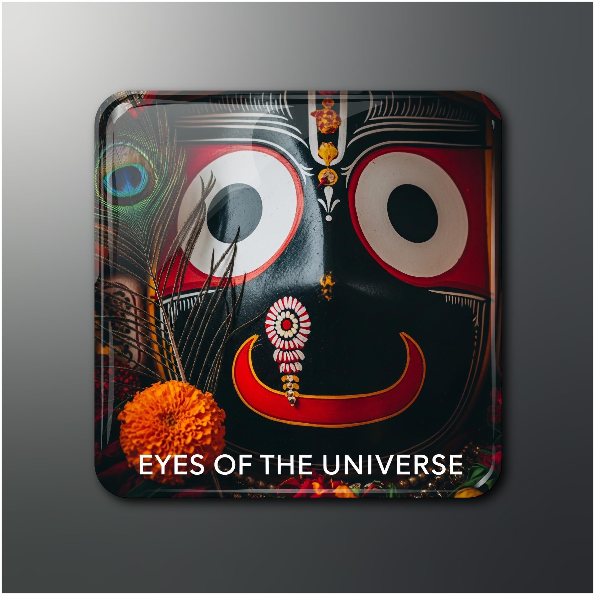 Lord Jagannath Eyes of THE Universe Spiritual Fridge Magnet - (2x2 in, Glossy Finish, Pack of 1)-image-49