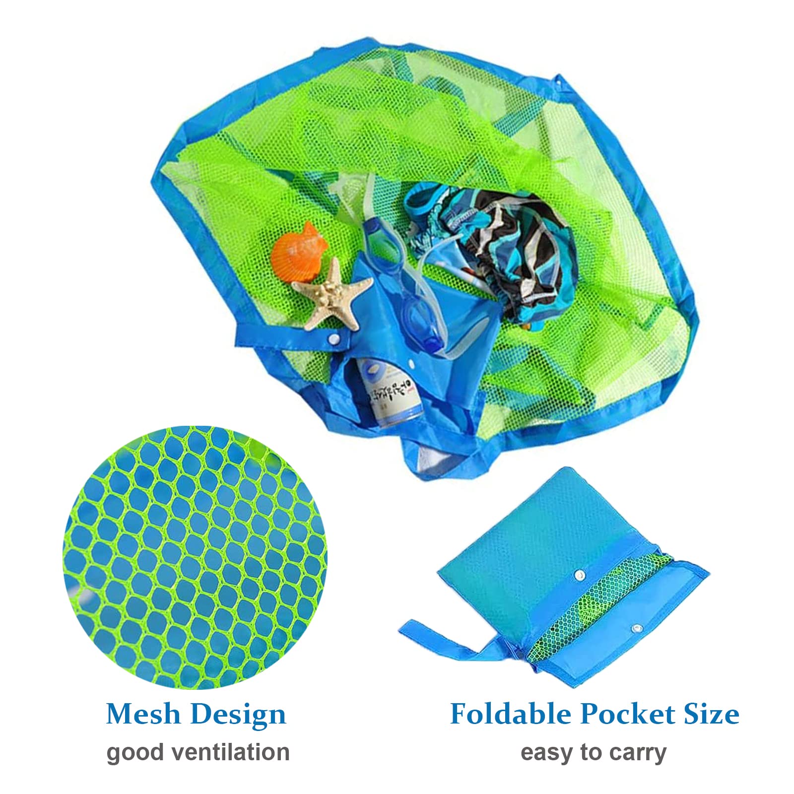 Ultragroße Netz-Strandtasche 45x26x45 Cm – Spielzeug-Organizer Für Strand, Sand & Muscheln
