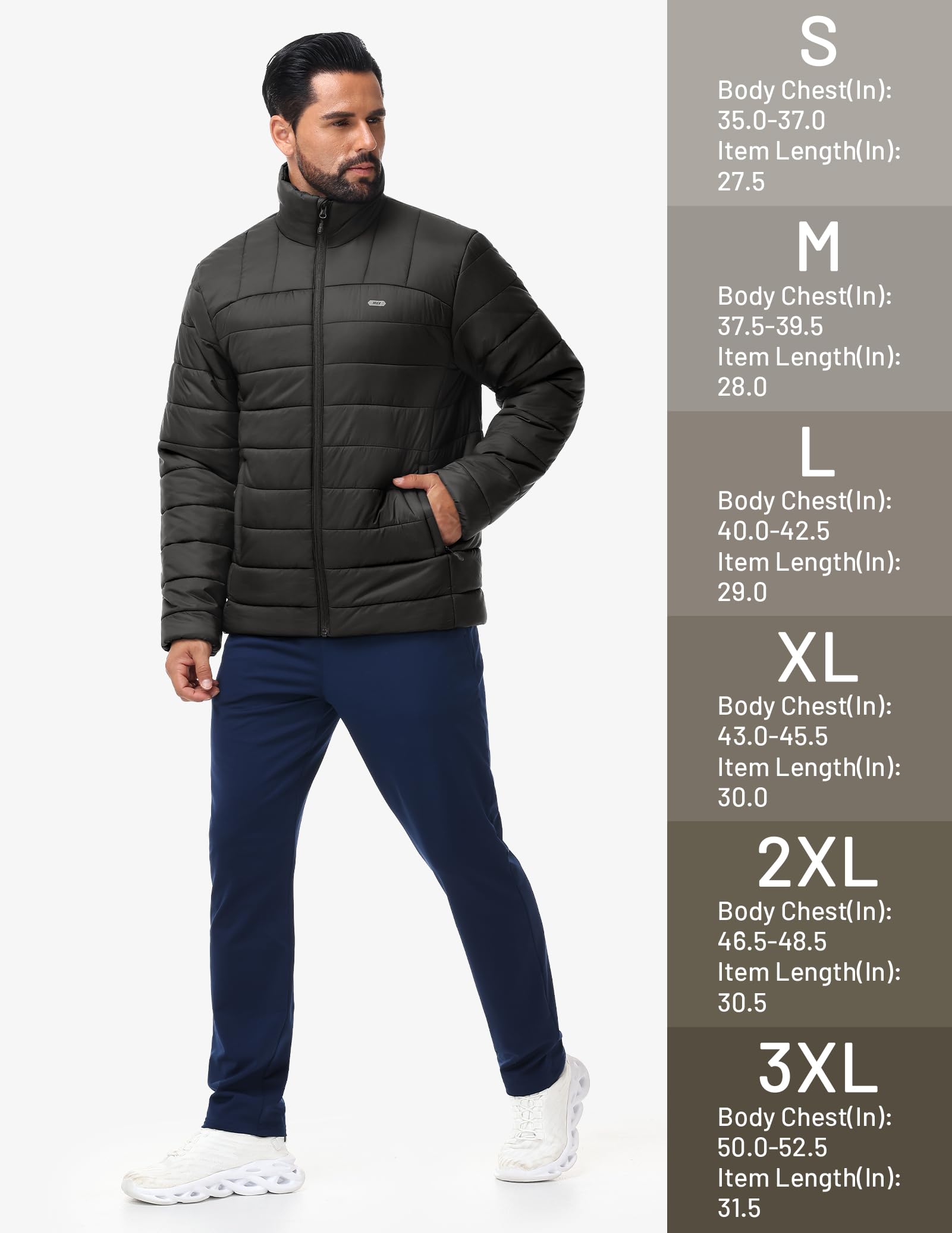 MIER Uomo Inverno Leggero Giacca Calda Corto Escursioni Viaggi Packbar Puffer Giacca