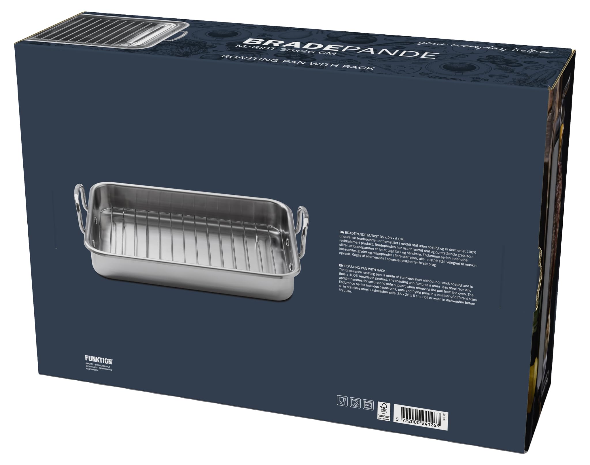 Funktion Endurance Bratpfanne m/Gitter 35 x 26 x 6 cm Stahl