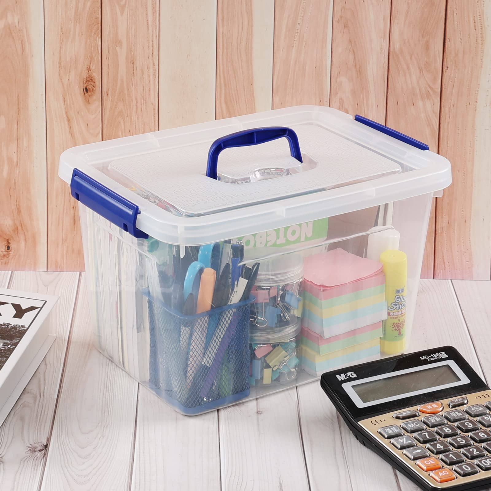 6 Stück 12 L Aufbewahrungsbox Mit Deckel Aus Kunststoff, Transparent, Plastik Aufbewahrungsbox