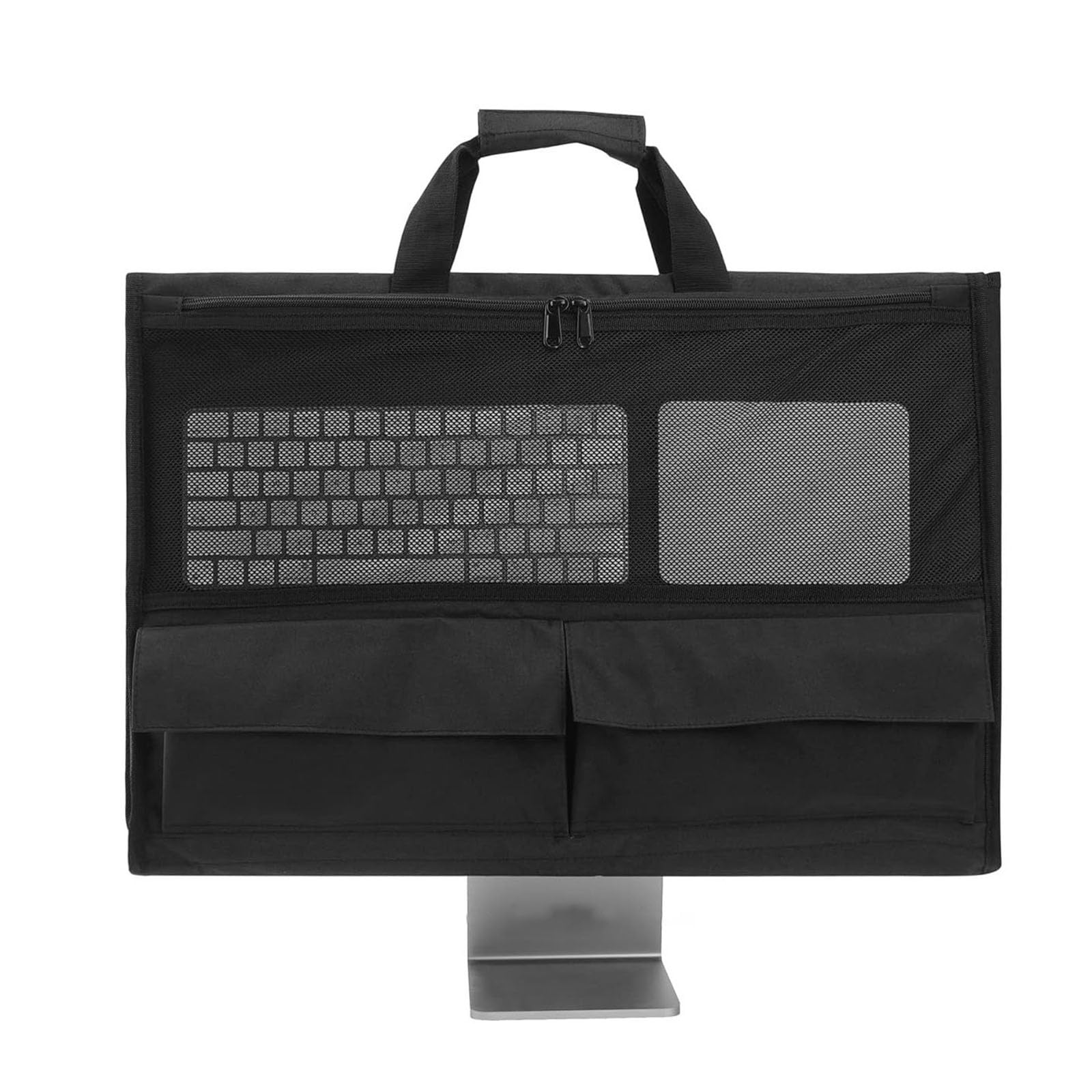 Custodia per monitor extra large da 24 / 27 pollici Organizzatori multitasche Custodia da trasporto per computer desktop portatile essenziale per viaggio d ' affari in tessuto nylon impermeabile