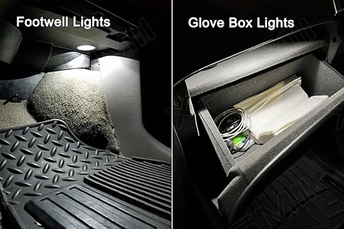 Miniatura 7 de Kit de 12 luces LED blancas de 6000 K para interior Ram de 2009, 2010, 2011, 2012, 2013, 2014, 2015, 2016, 2017, 2018, Dodge Ram 1500 2500 3500, con