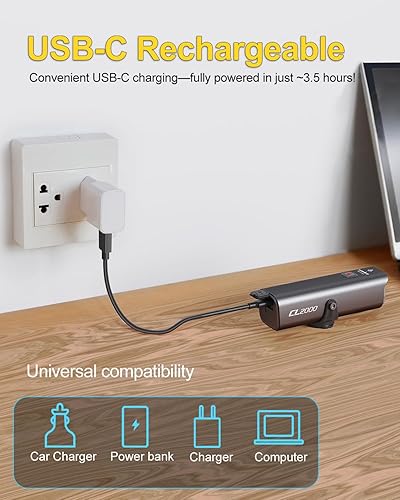 Miniatura 5 de TOWILD CL2000 Luces de bicicleta para montar por la noche,2000LM Super brillante bicicleta faro delantera,Luz delantera impermeable para bicicleta