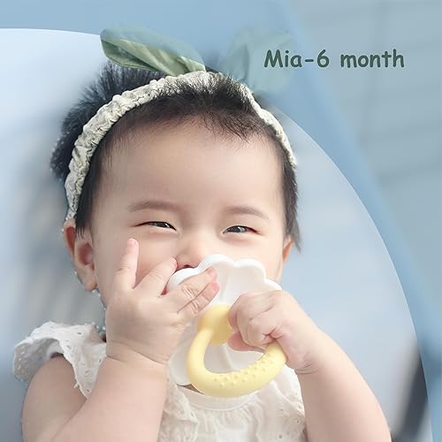 Miniatura 7 de Ginbear Mordedor de silicona para bebés para niñas, sin BPA, juguetes de dentición para bebés, juguetes calmantes para masticar, chupete sensorial