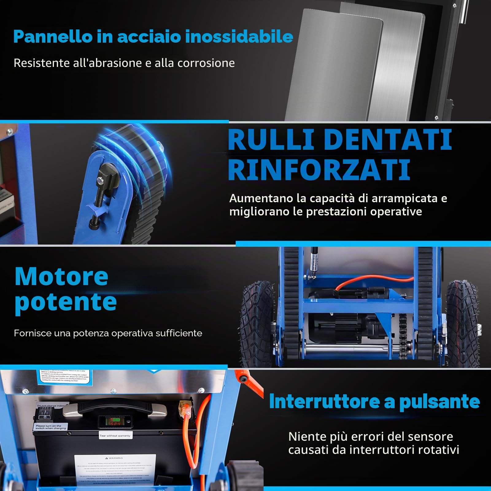 Afitdon Diavolo elettrico da 1250 W - con capacità di carico di 408 kg - per scale e discese - con corda di sicurezza e pompa ad aria - per il trasporto di mobili