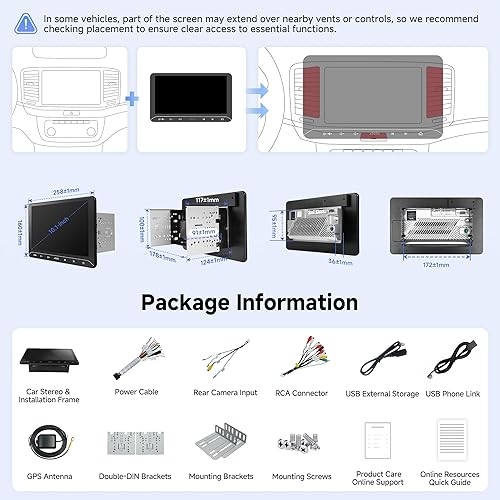 Miniatura 8 de A5L 10.1 pulgadas 2G+32G Android Doble DIN Estéreo, CarPlay inalámbrico y Android Auto pantalla táctil de radio para coche, conexión