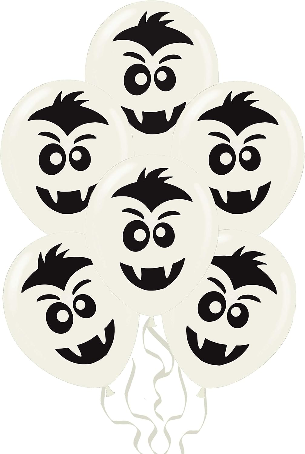 PMU 50Pcs Halloween Balloons 11 Inch, Fun Balloons for Halloween Party Décor, Spooky Ghost Theme Dracky White