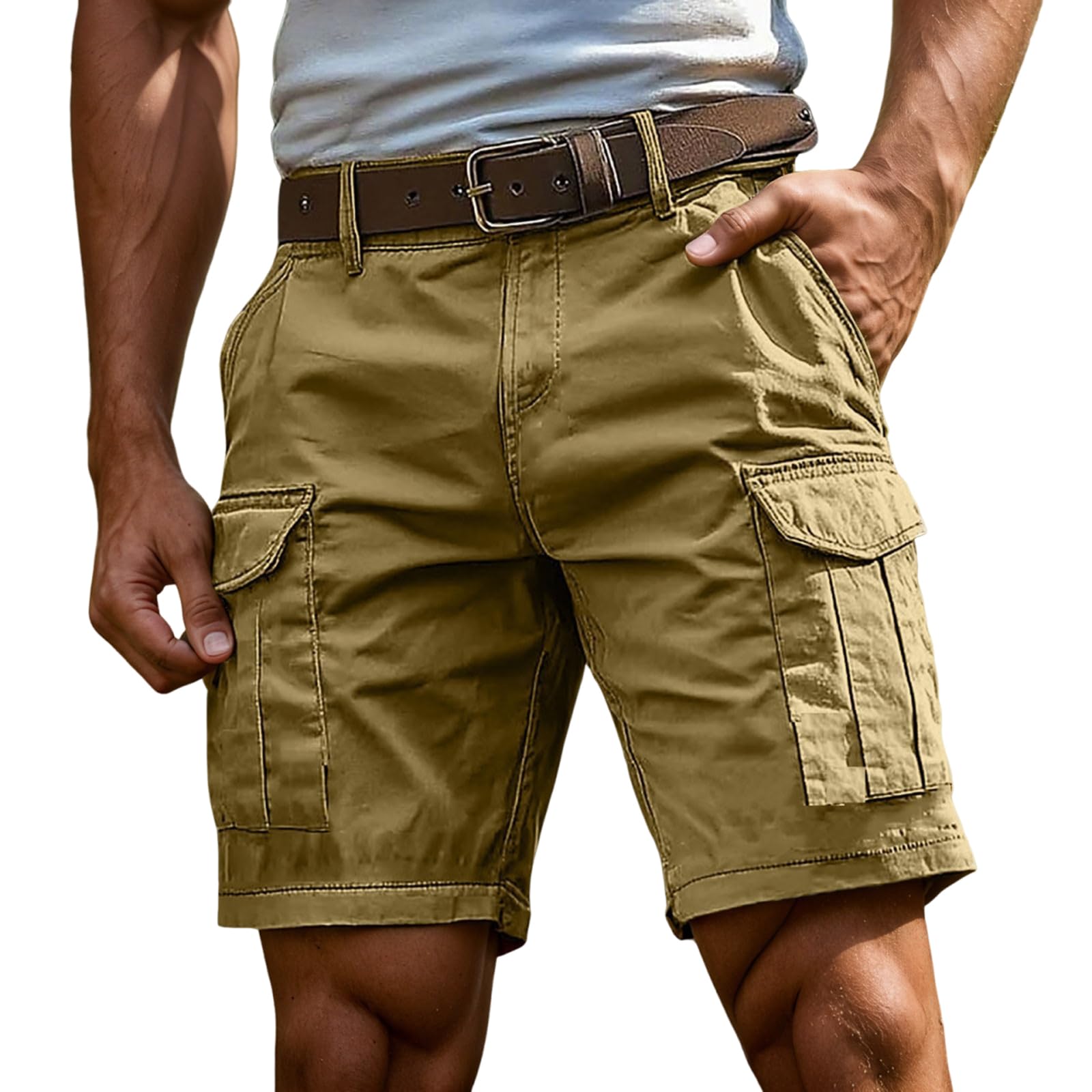Bermudas Hombre Verano Montaña Casual Bolsillos Bermudas Senderismo Multibolsillos Trekking — view 18