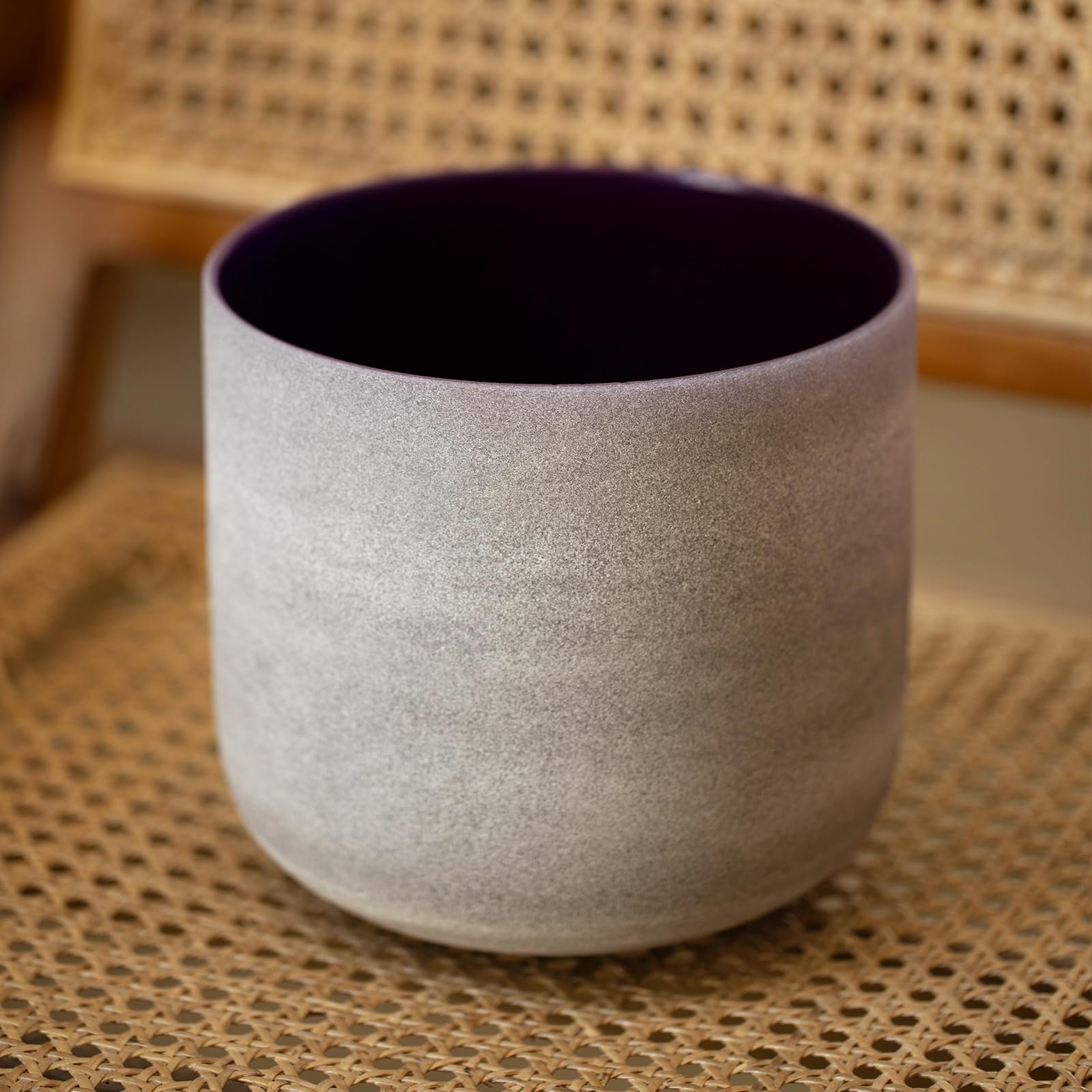Kristallen klankschaal - Frosted kleurverloop, 432Hz Chakra Sound Bowl met draagtassen, schapenvacht stick & O-ringen, ideaal for yoga-meditatie en klankgenezing (Color : 12Inch C