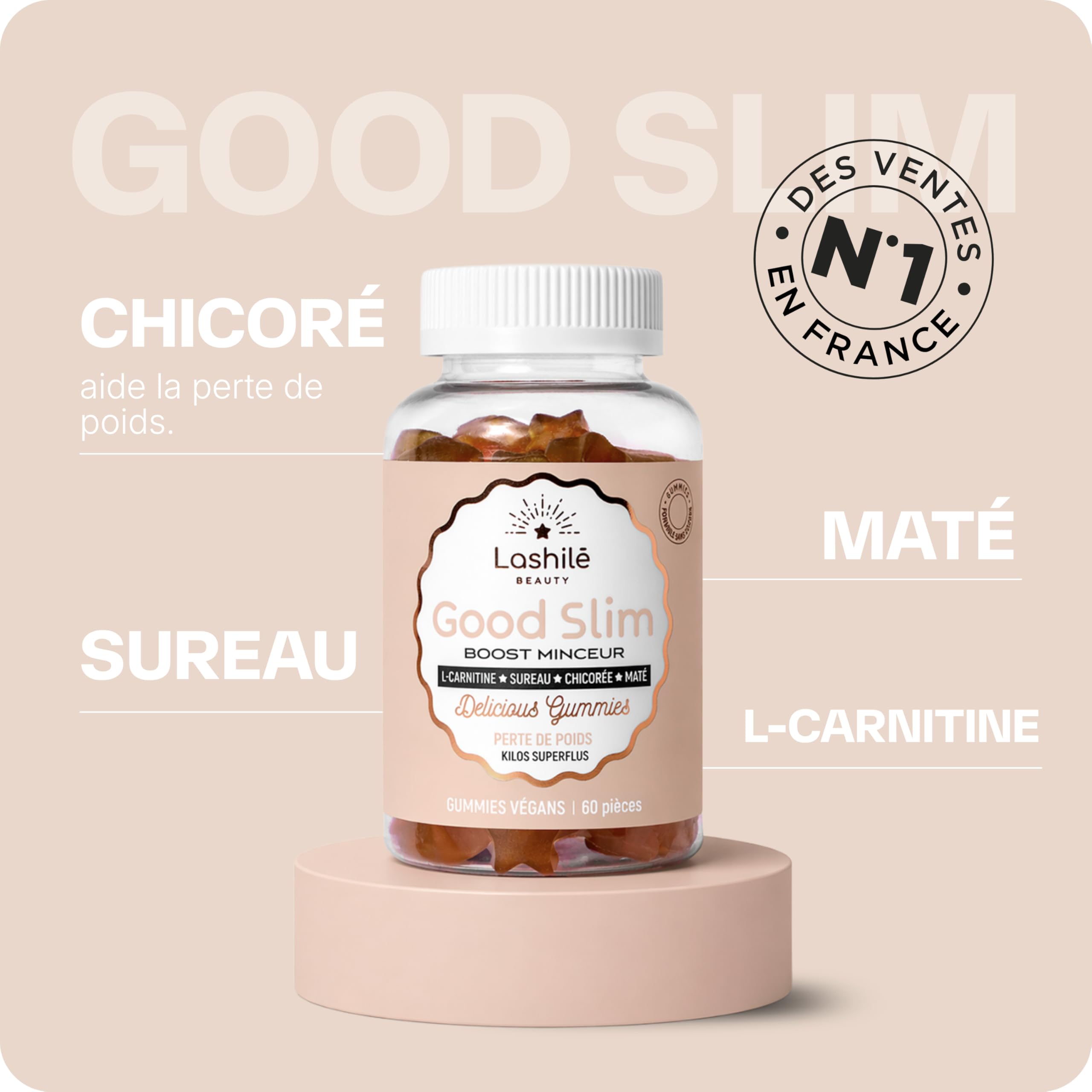 Lashilé Beauty Pack Minceur Gummies | Good Slim + Good Burn + Good Diet | N°1 Ventes Gummies Pharmacie | Brûle-Graisse, Perte de Poids, Coupe-Faim | Sans Sucres, Fabriqué en France | Lot de 3