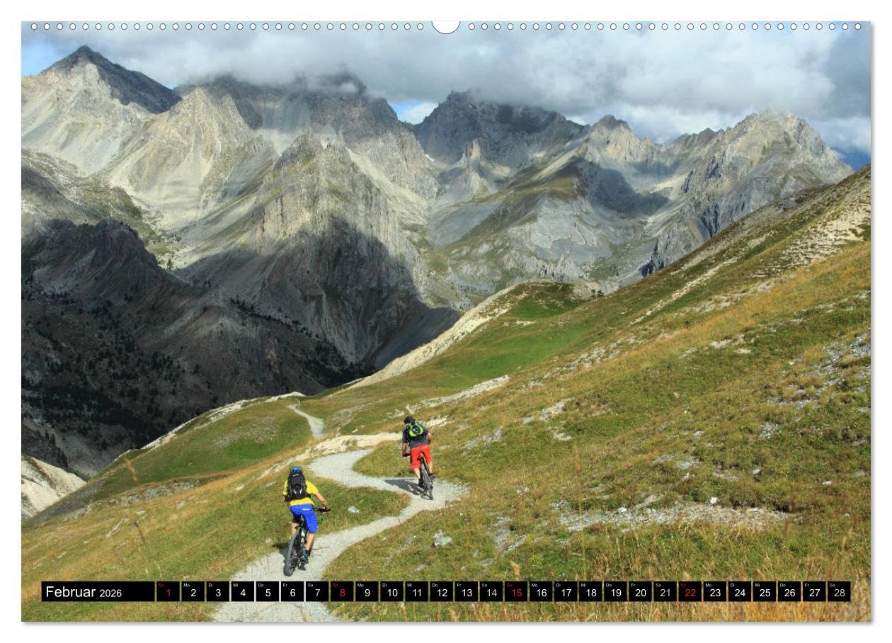 Mountainbike Traumpfade (Wandkalender 2026 DIN A2 quer), CALVENDO Monatskalender: 12 spannende Mountainbike Motive (CALVENDO Sport)