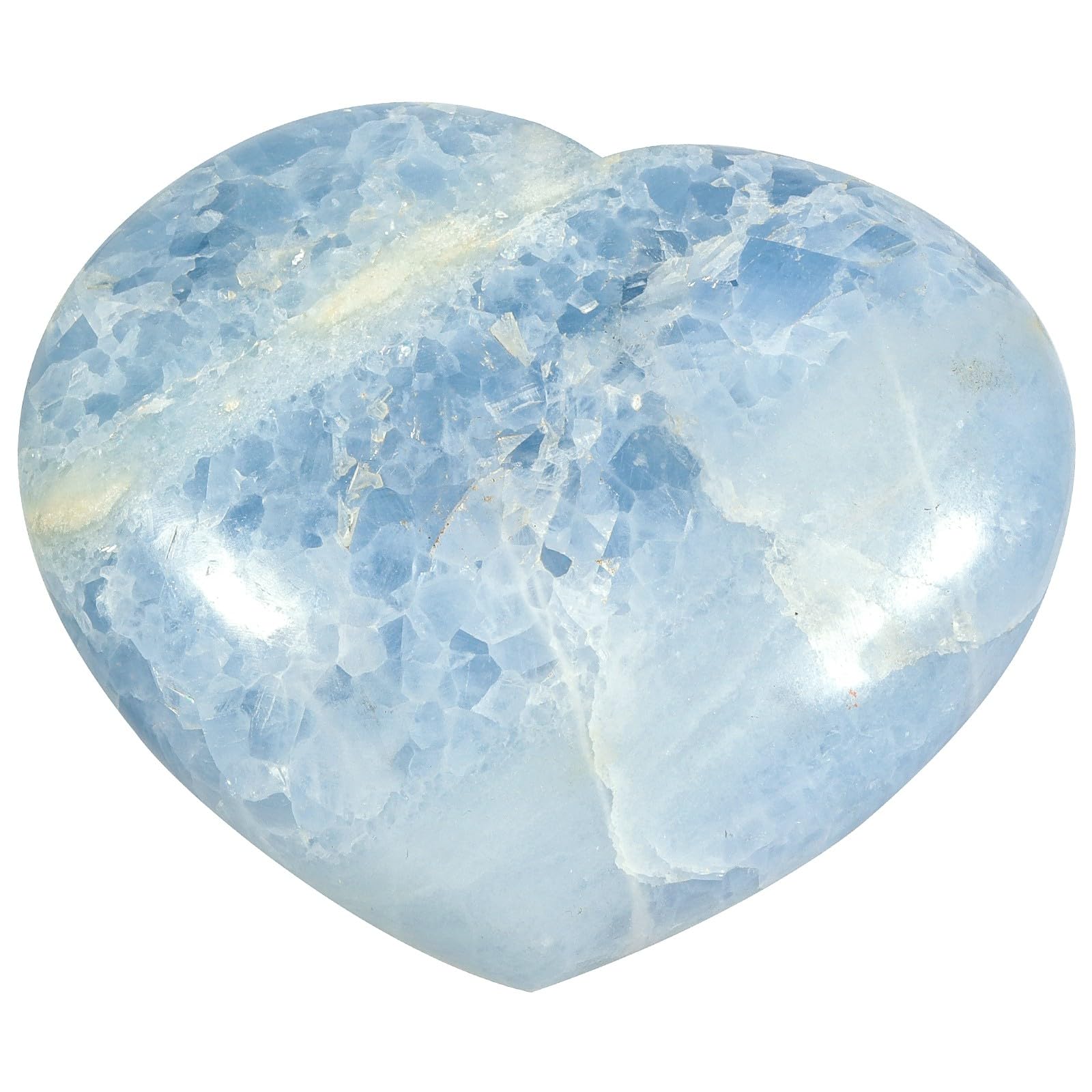 Cristal de celestita azul natural corazón de amor pulido adorno hogar