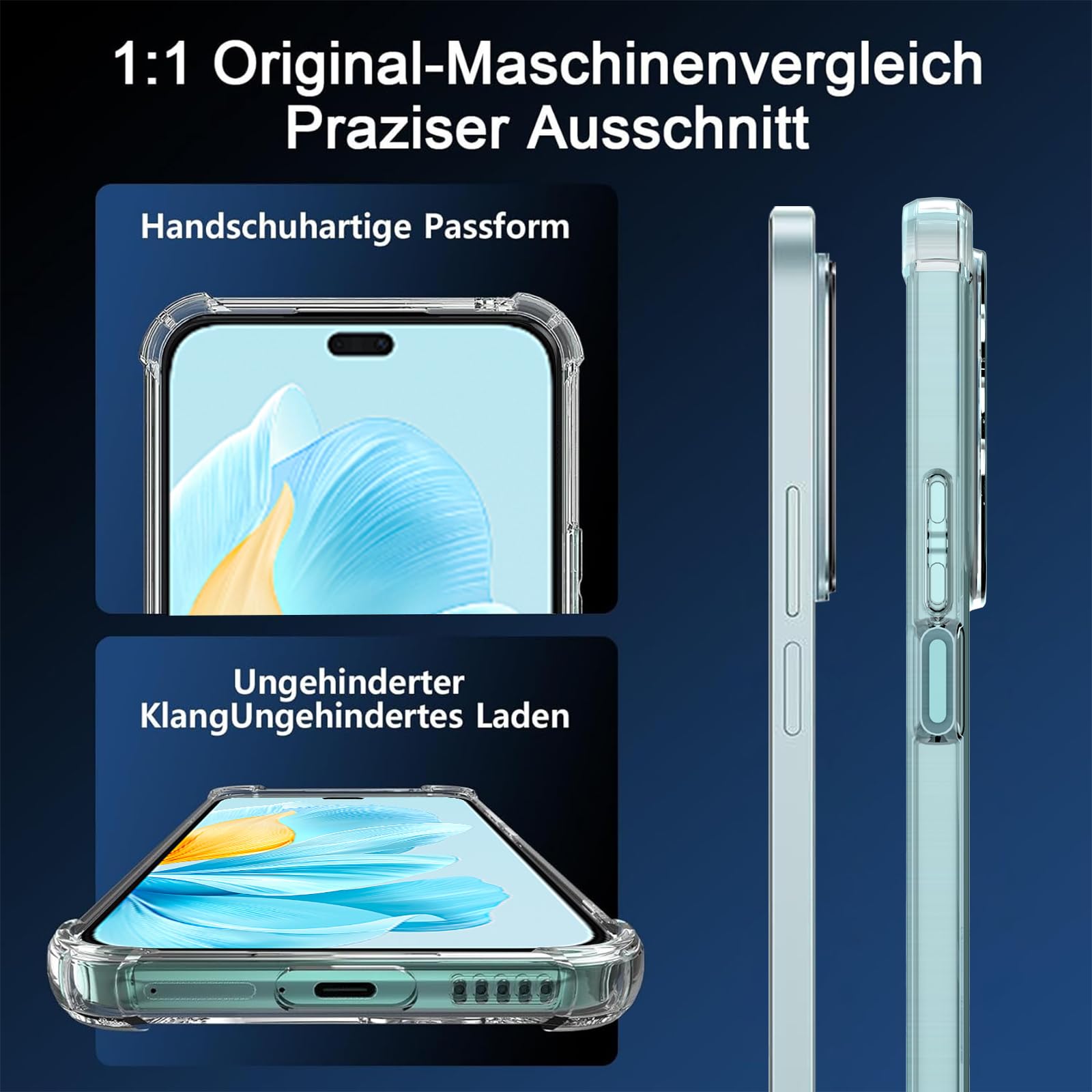 COPIKE Cover Antiurto per Honor 200 Lite 5G con Protezione Fotocamera, Custodia Silicona Anti Graffio TPU Sottile, Trasparente